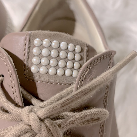 AGL Attilio Giust Leombruni pearl embellished sneakers supple leather size 36.5 - Picture 3 of 12